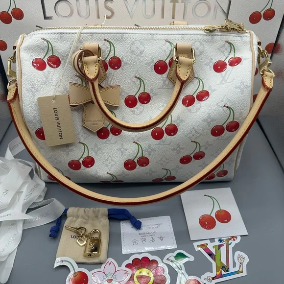 🍒🍒🍒Louis Vuitton x Takashi Murakami Cherry soft speedy 30 🍒🍒🍒🍒 - Picture 9 of 9